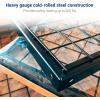 imageFLEXIMOUNTS 4x8 Overhead Metal Garage Storage Rack wHooks Adjustable Ceiling Storage Rack 96quot Length x 48quot Width x 40quot Height 2240quot Ceiling Dropdown BlackWhite