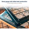 imageFLEXIMOUNTS 4x8 Overhead Metal Garage Storage Rack wHooks Adjustable Ceiling Storage Rack 96quot Length x 48quot Width x 40quot Height 2240quot Ceiling Dropdown BlackBlack