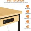 imageFLEXIMOUNTS Adjustable Workbench with pegboard 48 Heavy Duty Wooden Work Bench with Wheels 2000 LBS Load Capacity Rolling Workbench with ACUSB Outlet Hooks Shelf for Garage Workshop Home