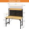 imageFLEXIMOUNTS Adjustable Workbench with pegboard 48 Heavy Duty Wooden Work Bench with Wheels 2000 LBS Load Capacity Rolling Workbench with ACUSB Outlet Hooks Shelf for Garage Workshop Home