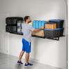 imageFLEXIMOUNTS Garage Wall Shelving 2Pack 1x3 ft Includes 8 Bike Hooks Wall Shelf Garage Organization System wBike Hangers Storage Rack Floating Shelves 300 lbs Weight CapacityBlack