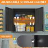 imageFLEXIMOUNTS Metal WallMounted Tool Storage Cabinet with Locking Door Shelf and Drawer  Ideal for Garage Storage Warehouse and Office Use BlackBlack