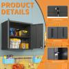 imageFLEXIMOUNTS Metal WallMounted Tool Storage Cabinet with Locking Door Shelf and Drawer  Ideal for Garage Storage Warehouse and Office Use BlackBlack