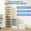 imageFLEXIMOUNTS Shoe Rack Organizer Storage Box 9 Tiers18 Pairs Portable Folding Shoe Rack for Closet Entryway Collapsible Shoe Cabinet with Magnetic Clear Door for Front Door Entrance9 Tiers 18 Pairs