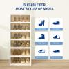 imageFLEXIMOUNTS Shoe Rack Organizer Storage Box 9 Tiers18 Pairs Portable Folding Shoe Rack for Closet Entryway Collapsible Shoe Cabinet with Magnetic Clear Door for Front Door Entrance9 Tiers 18 Pairs