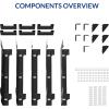 imageFLEXIMOUNTS Universal Steel Workbench Kit 5 Legs L Shaped Heavy Duty Work Bench for Garage Storage Shelving Workbenches Frame Black Customizable Work Table Brackets Lumber Not IncludedLShaped Work Bench with Shelf