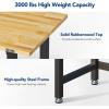 imageFLEXIMOUNTS Work Bench wDrawer 3000lb Capacity48x 24 Garage Workbench Workstation Rubber Wood Work Table Top HeavyDuty Steel Frame