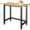 imageFLEXIMOUNTS Work Bench wDrawer 3000lb Capacity48x 24 Garage Workbench Workstation Rubber Wood Work Table Top HeavyDuty Steel Frame