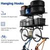 imageLEXIMOUNTS 2Pack 2x4ft Garage Shelving with Hooks 24inchby48inch Wall Shelf Garage Storage Racks Floating Shelves WhiteBlack