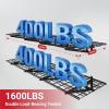 imageLEXIMOUNTS 2Pack 2x4ft Garage Shelving with Hooks 24inchby48inch Wall Shelf Garage Storage Racks Floating Shelves WhiteBlack