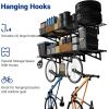imageLEXIMOUNTS 2Pack 2x4ft Garage Shelving with Hooks 24inchby48inch Wall Shelf Garage Storage Racks Floating Shelves WhiteBlack