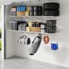 imageLEXIMOUNTS 2Pack 2x4ft Garage Shelving with Hooks 24inchby48inch Wall Shelf Garage Storage Racks Floating Shelves WhiteWhite