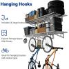 imageLEXIMOUNTS 2Pack 2x4ft Garage Shelving with Hooks 24inchby48inch Wall Shelf Garage Storage Racks Floating Shelves WhiteWhite
