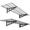 imageFLEXIMOUNTS 2Pack 1x4ft 12inchby48inch Wall Shelf Garage Storage Rack Wall Mounted Floating Shelves BlackBlack