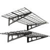 imageFLEXIMOUNTS 2Pack 2x4ft 24inchby48inch Wall Shelf Garage Storage Rack Wall Mounted Floating Shelves BlackBlack