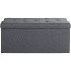 imageFLEXIMOUNTS 43 Folding Storage Ottoman Bench Ottoman Foot Rest Storage Chest for Living Room Bedroom Entryway Grey30L x 149D x 15H