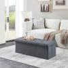 imageFLEXIMOUNTS 43 Folding Storage Ottoman Bench Ottoman Foot Rest Storage Chest for Living Room Bedroom Entryway Grey43L x 149D x 15H