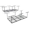 imageFLEXIMOUNTS 4x8 Overhead Garage Storage Rack Adjustable Organization System HeavyDuty Metal Ceiling Racks 600lbs Weight Capacity White2packBlack