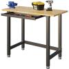 imageFLEXIMOUNTS Work Bench wDrawer 3000lb Capacity48x 24 Garage Workbench Workstation Rubber Wood Work Table Top HeavyDuty Steel Frame