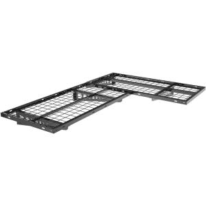 imageFLEXIMOUNTS 2 Pack 2x4ft Corner Wall Shelving Garage Storage Rack 24x48 inch Floating Shelves 440lbs Total Weight Capacity Black