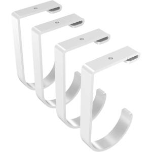 imageFLEXIMOUNTS 4 Pack Add On Storage Flat Hook Accessory for Garage Ceiling Rack and Wall Shelving Max Weight Capacity up to 50lbs BlackWhite