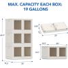 imageFLEXIMOUNTS 304 QT Stackable Storage Bins With Lids Collapsible Plastic Storage Bins Closet Organizers and Containers with Doors For Home and Builtin Wheels 4 Pack Cubes Milky WhiteMilky White