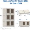 imageFLEXIMOUNTS 304 QT Stackable Storage Bins With Lids Collapsible Plastic Storage Bins Closet Organizers and Containers with Doors For Home and Builtin Wheels 4 Pack Cubes Milky WhiteMilky White