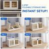 imageFLEXIMOUNTS 304 QT Stackable Storage Bins With Lids Collapsible Plastic Storage Bins Closet Organizers and Containers with Doors For Home and Builtin Wheels 4 Pack Cubes Milky WhiteMilky White
