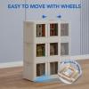 imageFLEXIMOUNTS 304 QT Stackable Storage Bins With Lids Collapsible Plastic Storage Bins Closet Organizers and Containers with Doors For Home and Builtin Wheels 4 Pack Cubes Milky WhiteMilky White