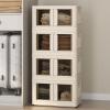 imageFLEXIMOUNTS 304 QT Stackable Storage Bins With Lids Collapsible Plastic Storage Bins Closet Organizers and Containers with Doors For Home and Builtin Wheels 4 Pack Cubes Milky WhiteMilky White