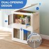 imageFLEXIMOUNTS 304 QT Stackable Storage Bins With Lids Collapsible Plastic Storage Bins Closet Organizers and Containers with Doors For Home and Builtin Wheels 4 Pack Cubes Milky WhiteMilky White