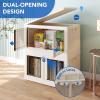 imageFLEXIMOUNTS 304 QT Stackable Storage Bins With Lids Collapsible Plastic Storage Bins Closet Organizers and Containers with Doors For Home and Builtin Wheels 4 Pack Cubes Milky WhiteMilky White
