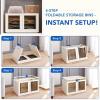 imageFLEXIMOUNTS 304 QT Stackable Storage Bins With Lids Collapsible Plastic Storage Bins Closet Organizers and Containers with Doors For Home and Builtin Wheels 4 Pack Cubes Milky WhiteMilky White