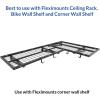 imageFLEXIMOUNTS 4 Pack Add On Storage Rail Hook Accessory for Ceiling Rack and Wall Shelving Max Weight Capacity up to 50lbs WhiteBlack