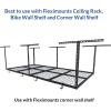 imageFLEXIMOUNTS 4 Pack Add On Storage Rail Hook Accessory for Ceiling Rack and Wall Shelving Max Weight Capacity up to 50lbs WhiteBlack