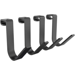 imageFLEXIMOUNTS 4 Pack Add On Storage Rail Hook Accessory for Ceiling Rack and Wall Shelving Max Weight Capacity up to 50lbs WhiteBlack