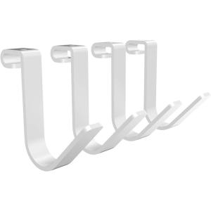 imageFLEXIMOUNTS 4 Pack Add On Storage Rail Hook Accessory for Ceiling Rack and Wall Shelving Max Weight Capacity up to 50lbs WhiteWhite