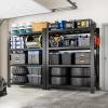 imageFLEXIMOUNTS 10000LBS Garage Shelving 4Tier Heavy Duty Shelving Unit With 4 Hooks 236quotD x 496quotW x 71quotH Industrial Shelving Adjustable Storage Shelves for Garage Basement Warehouse Workshop2