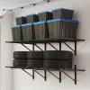 imageFLEXIMOUNTS 2x6ft Heavy Duty Garage Storage Wall Shelving 1600lbs Total Weight Capacity 2 Pack Wall Mounted Storage Rack 24x75 inch Rack Floating Shelves for Garage Organization Snap AssemblySatin Black
