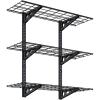 imageFLEXIMOUNTS 3 Tier 1x3ft Garage Storage Wall Shelving 12x36inch per Shelf Height Adjustable Floating Shelves 450lbs Total Weight Capacity BlackBlack