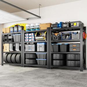 imageFLEXIMOUNTS 10000LBS Garage Shelving 4Tier Heavy Duty Shelving Unit With 4 Hooks 236quotD x 496quotW x 71quotH Industrial Shelving Adjustable Storage Shelves for Garage Basement Warehouse Workshop3