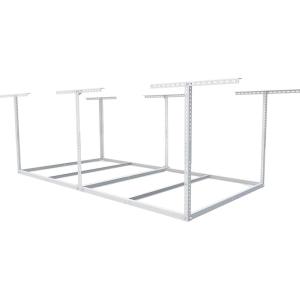 imageFLEXIMOUNTS 4x8 Overhead Garage Storage Rack without Decking Storage Organization System Heavy Duty Metal Garage Ceiling Racks 600lbs Weight Capacity BlackWhite
