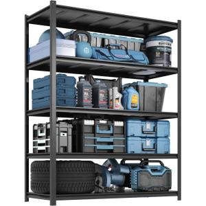 imageFLEXIMOUNTS Garage Shelving Storage Racks and Shelving Basement Storage Shelves Garage Storage Shelves 5Tier Metal Shelf 48quot W x 24quot D x 72quot H
