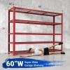 imageFLEXIMOUNTS 60quot W Garage Shelving 5 Tier Storage Shelves Load 1500LBS Adjustable Garage Shelving Heavy Duty Metal Shelves Unit for Basement Warehouse 60quot W x 72quot H x 24quot D RedRed