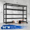 imageFLEXIMOUNTS 60quot W Garage Shelving 5 Tier Storage Shelves Load 1500LBS Adjustable Garage Shelving Heavy Duty Metal Shelves Unit for Basement Warehouse 60quot W x 72quot H x 24quot D RedBlack