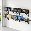 imageFLEXIMOUNTS 2Pack 1x3ft Garage Shelving 14inchby34inch Perforated Wall Shelf Heavy Duty Garage Storage Rack with 600 lbs Load Capacity Wall Mounted Organization System for Tools Heavy Bins2pack 1x6ft