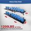 imageFLEXIMOUNTS 2Pack 1x3ft Garage Shelving 14inchby34inch Perforated Wall Shelf Heavy Duty Garage Storage Rack with 600 lbs Load Capacity Wall Mounted Organization System for Tools Heavy Bins2pack 1x6ft