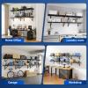 imageFLEXIMOUNTS 2Pack 1x3ft Garage Shelving 14inchby34inch Perforated Wall Shelf Heavy Duty Garage Storage Rack with 600 lbs Load Capacity Wall Mounted Organization System for Tools Heavy Bins2pack 1x3ft