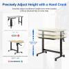 imageFLEXIMOUNTS 472 x 236 Adjustable Height Workbench with Hand Crank Drawers amp 360 Wheels  Rubber Wood Top HeavyDuty Workstation amp Steel Frame for Garage Studio Kitchen or Workshop472 x 236