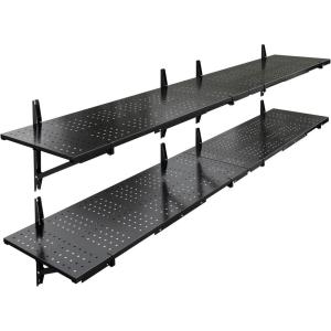 imageFLEXIMOUNTS 2Pack 1x3ft Garage Shelving 14inchby34inch Perforated Wall Shelf Heavy Duty Garage Storage Rack with 600 lbs Load Capacity Wall Mounted Organization System for Tools Heavy Bins2pack 1x6ft